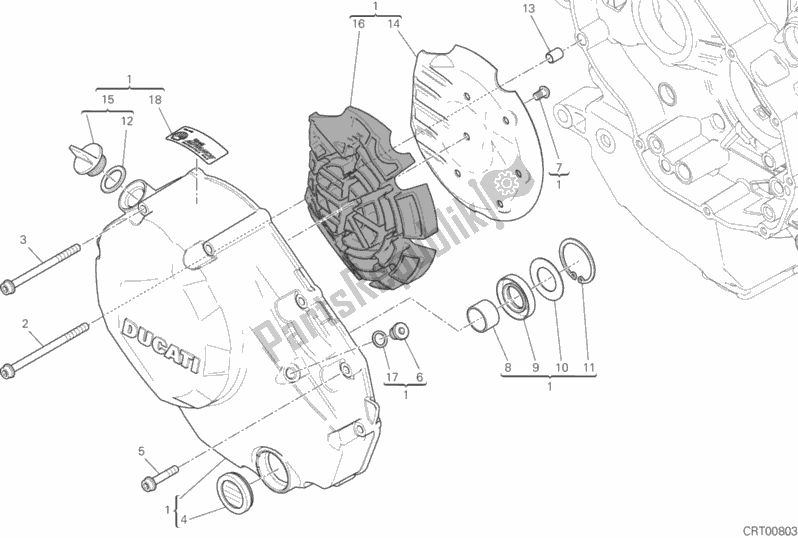 Todas las partes para Tapa Del Embrague de Ducati Multistrada 1260 Enduro Touring USA 2019